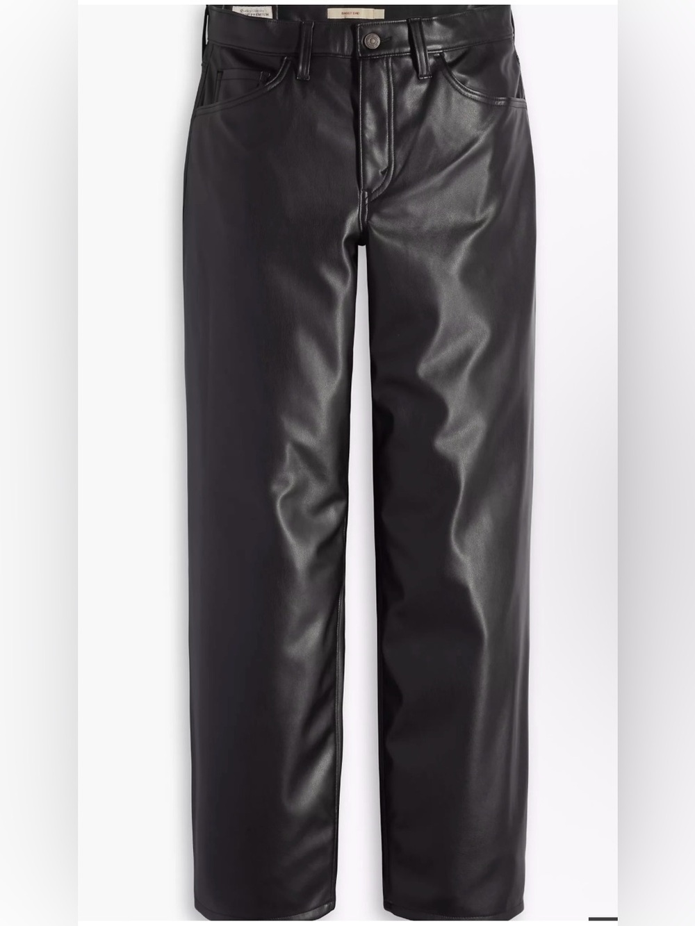 Levi's Black Faux Leather Baggy Dad Pants